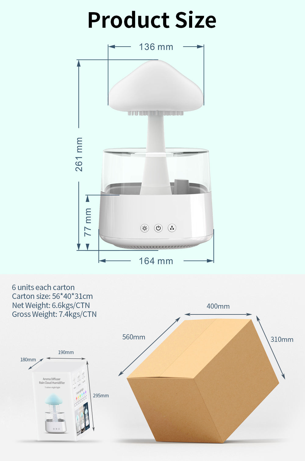 Rain Cloud Mushroom Humidifier Humidifier