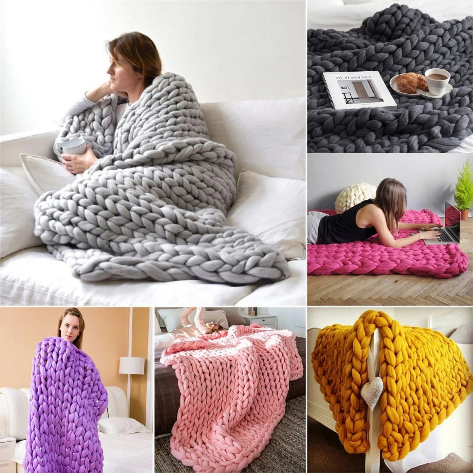 Chunky Knit Blanket - Cozy Chunky Knit Blanket Throw, Knitted Throw Blanket - Chunky Blanket, Crochet Blanket, Cable Knit Throw Blanket Chunky Yarn Blanket Braided Blanket(39"X47")